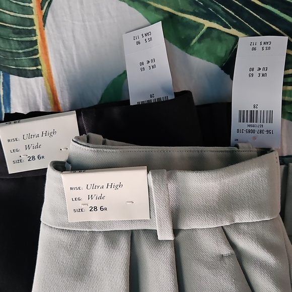 2 Pairs Abercrombie & Fitch Ultra High Rise Wide Leg Trouser 28 6R - Picture 2 of 5